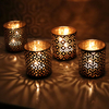HWCH 2502 Electroplated Laser Glass Candle Holder