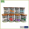 HW15G 004 glass jar candle with wooden lid 