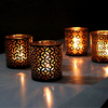 HWCH 2502 Electroplated Laser Glass Candle Holder