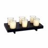 HWHO 001 pk6 glass jar candle with wooden holder set